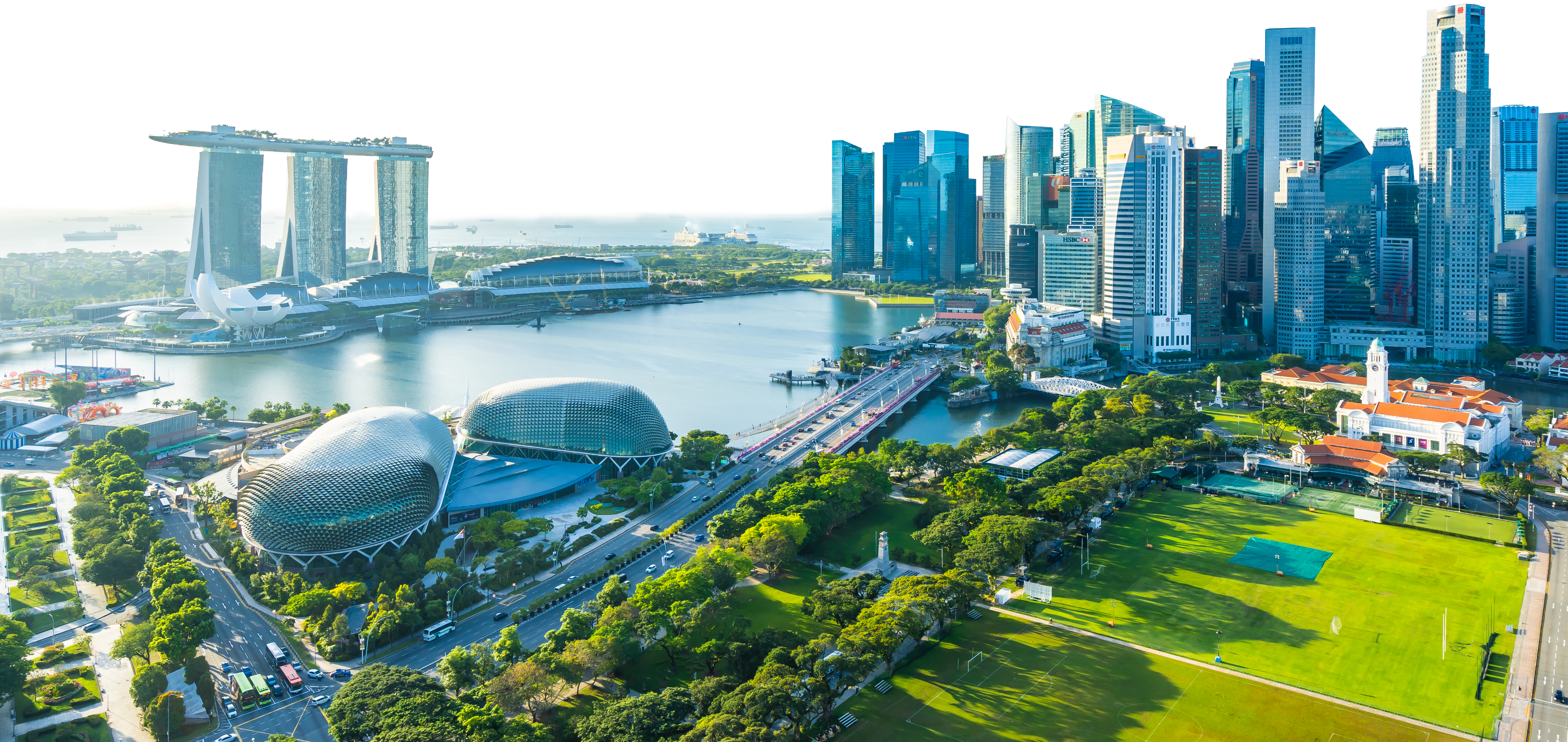 Singapore skyline with Marina Bay Sands and Gardens by the Bay
