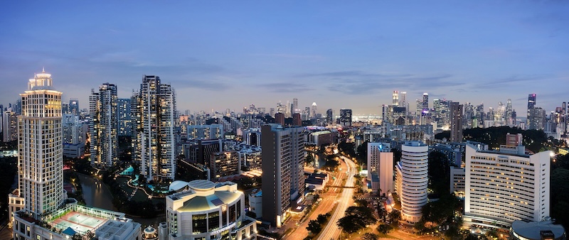 Singapore skyline at dusk