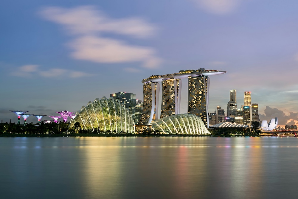 Singapore skyline with Marina Bay Sands and the city waterfront